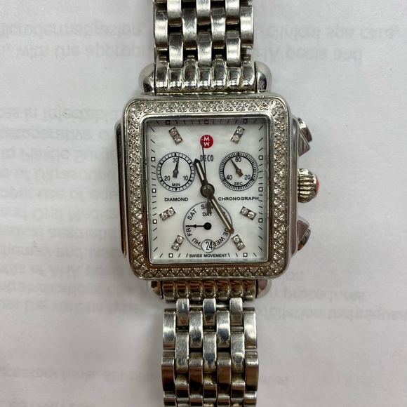 Michele Deco 18 Stainless Steel Diamond Bracelet Watch - Picture 4 of 6